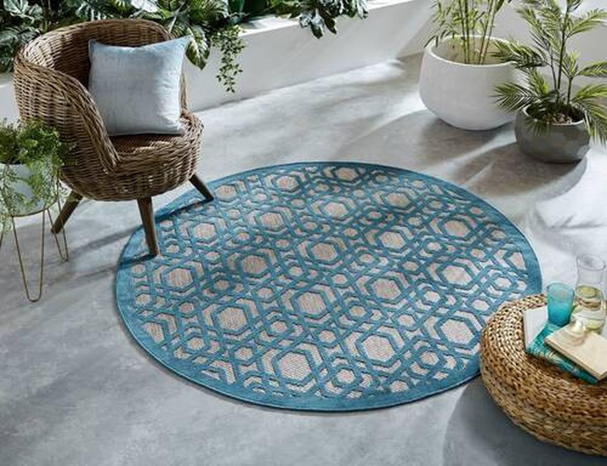 Outdoorteppich 503119374191 - Blau, Basics, Textil (160/160cm)