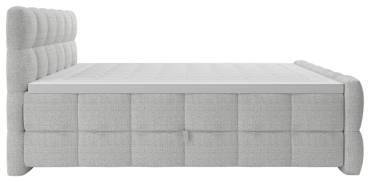 BOXSPRINGBETT inkl. Bettkasten 160x200 - Grauweiß/Schwarz, Trend, Holz/Holzwerkstoff (160/200cm) - Sembella