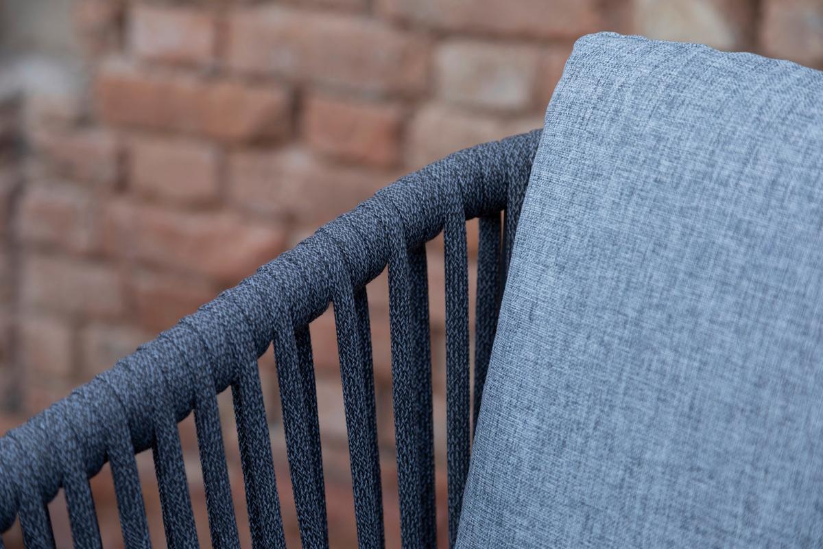 Gartenstuhl Stapelbar Manhatten Aluminium - Dunkelgrau/Anthrazit, MODERN, Textil/Metall (61/81/61cm) - Acamp