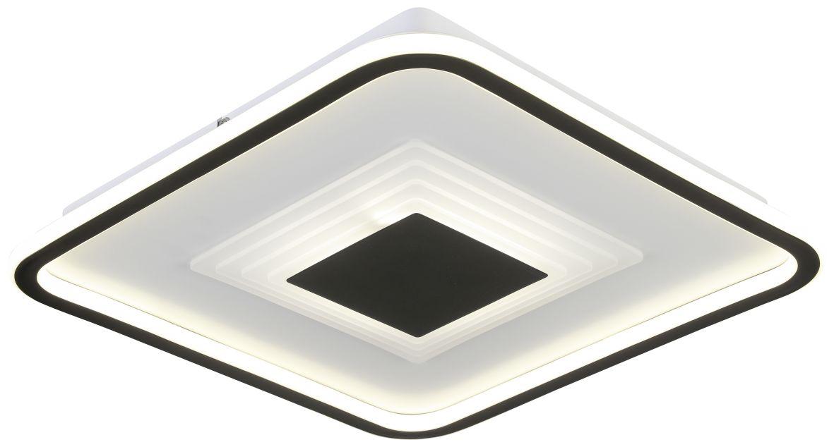 LED-Deckenleuchte Mina L: 40 cm, Quadratisch - Schwarz/Weiß, MODERN, Kunststoff/Metall (40/40/5,2cm) - Luca Bessoni