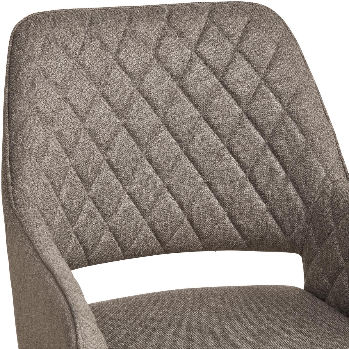 Armlehnstuhl Pam Hellgrau, Sitzfl. 360° Drehbar - Hellbraun/Schwarz, KONVENTIONELL, Holz/Textil (57/85.5/60cm) - MID.YOU