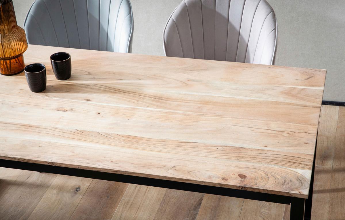 Esstisch Akaziefarben L: 120 Cm - Schwarz/Akaziefarben, Design, Holz/Metall (120/60/76cm) - MID.YOU