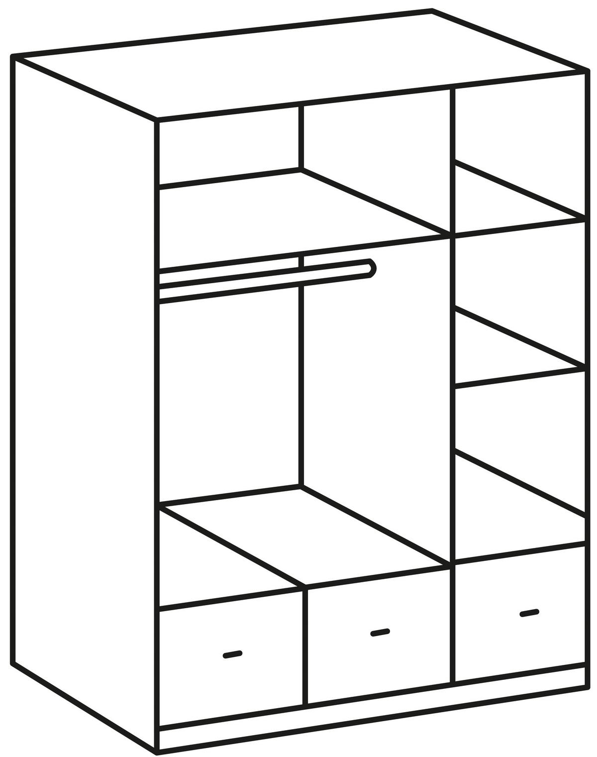 Šatníková skriňa FILOU - biela/niklová, Romantik / Landhaus, kov/kompozitné drevo (135/200/58cm) - Zandiara