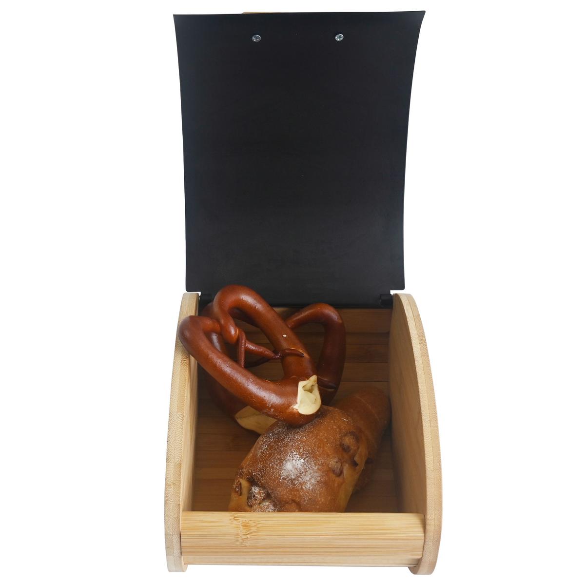 Box na chlieb SVEA - S - čierna/biela, Modern, kov/drevo (25/20/15,5cm) - Mömax