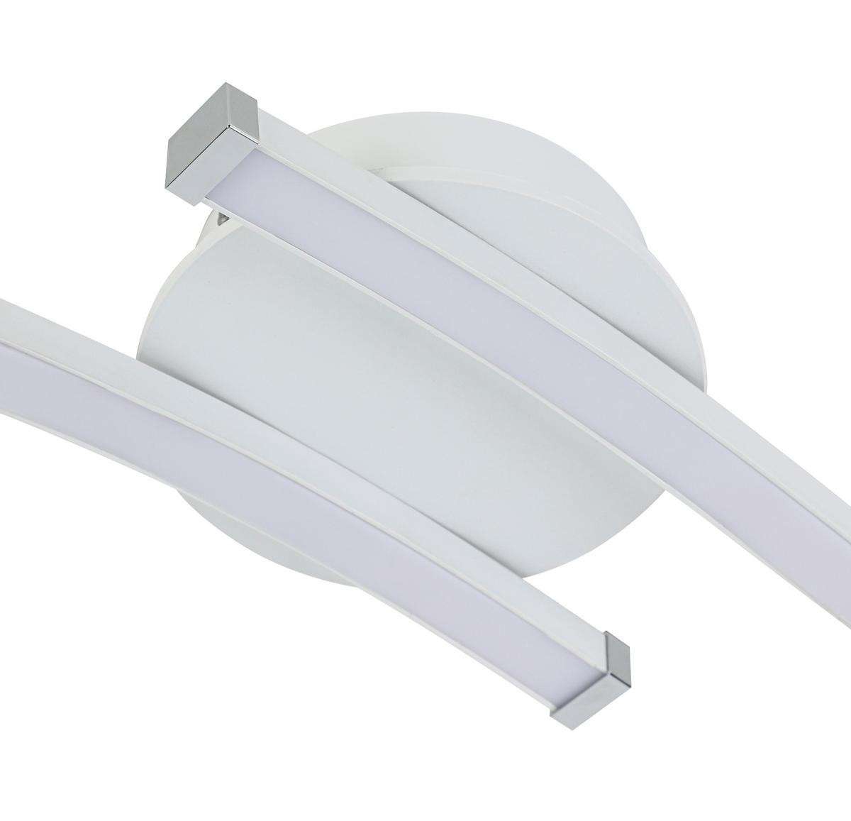 LED-Deckenleuchte Charlie *ph* - Chromfarben/Weiß, Basics, Kunststoff/Metall (12/55/6,5cm) - Luca Bessoni