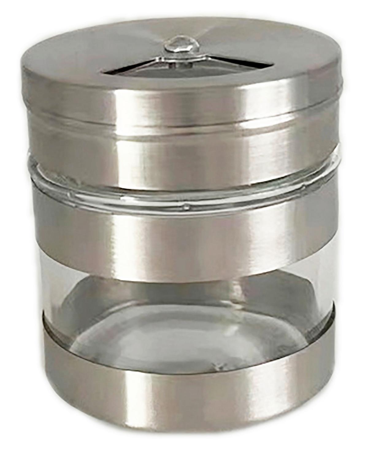 Gewürzdose Uwe - Klar/Edelstahlfarben, Basics, Glas/Kunststoff (4,8/5,8cm) - Luca Bessoni