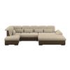 Wohnlandschaft Madera Creme, S: 212x358 cm - Hellbraun/Creme, KONVENTIONELL, Kunststoff/Textil (212/358/190cm)