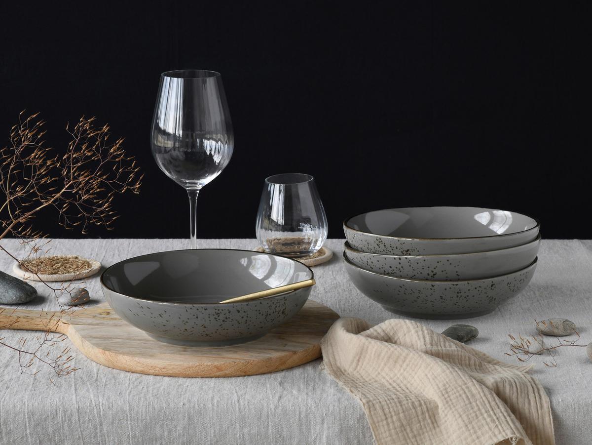 Schüsselset Nature Collection Stone, 4--Teilig., Grau - Grau, Design, Keramik - Creatable