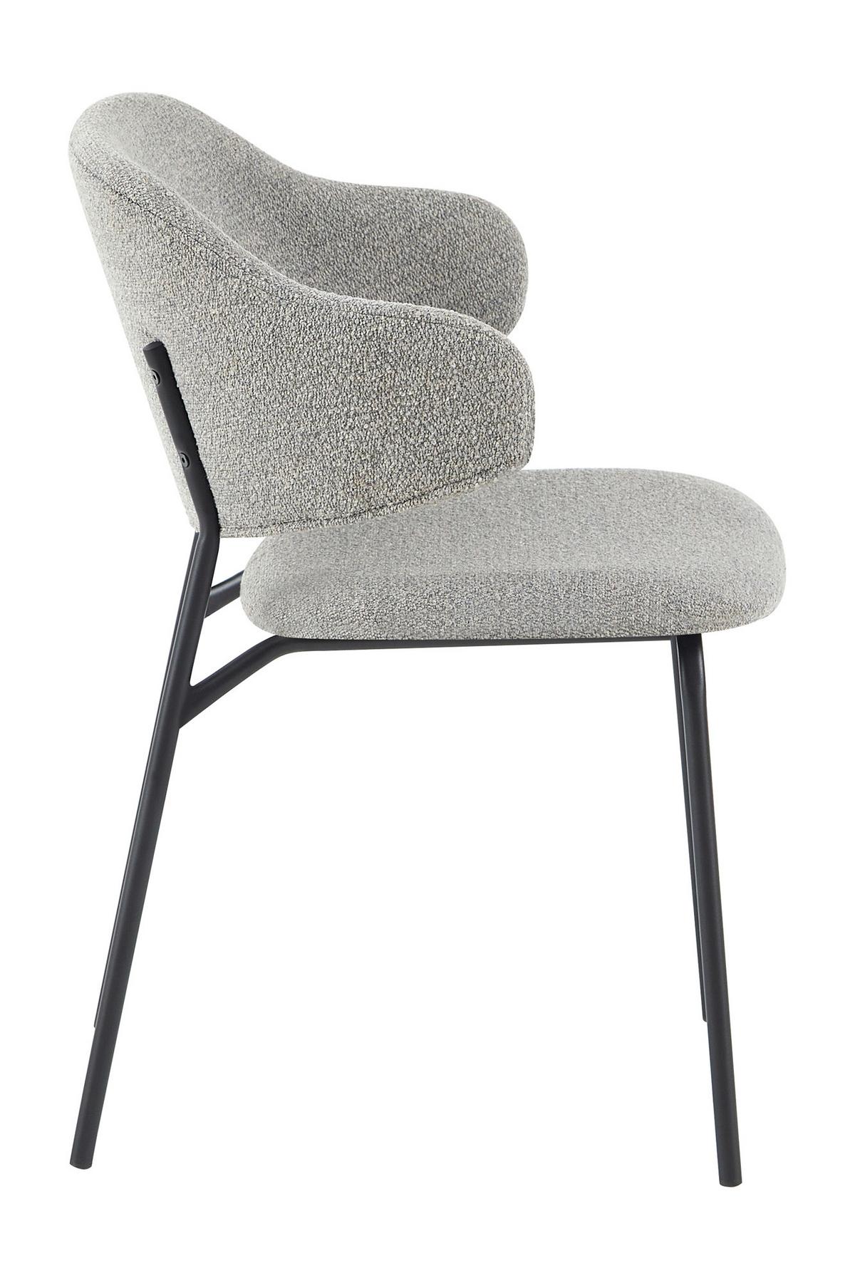 Armlehnstuhl-set Hellgrau B: 54cm 2-Teilig - Hellgrau/Schwarz, MODERN, Textil/Metall (54/83/59cm) - Livetastic