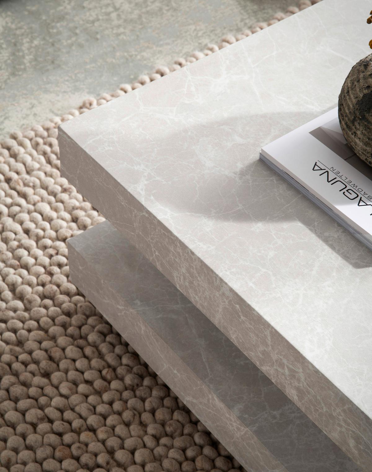 Couchtisch Sandfarben L: 60 cm - Sandfarben, Design, Holzwerkstoff (60/60/34cm) - Livetastic