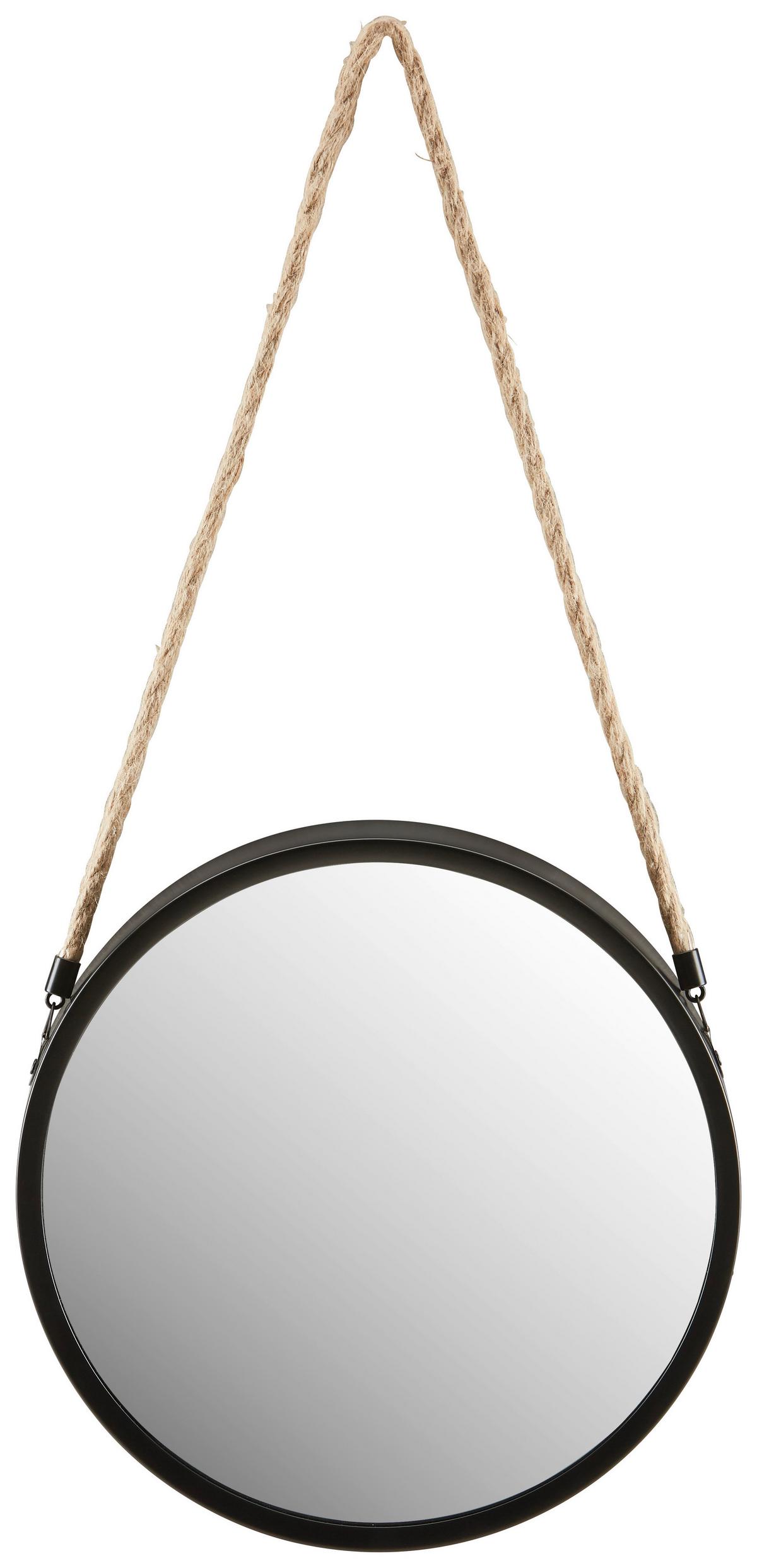 NÁSTĚNNÉ ZRCADLO HANNAH - černá, Moderní, kov/sklo (30/30/4cm) - Mömax