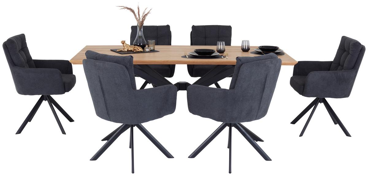 Esstisch Woodstyle Giga-S T 1002720/tss - Wildeiche/Schwarz, MODERN, Holz/Metall (200/77/100cm)