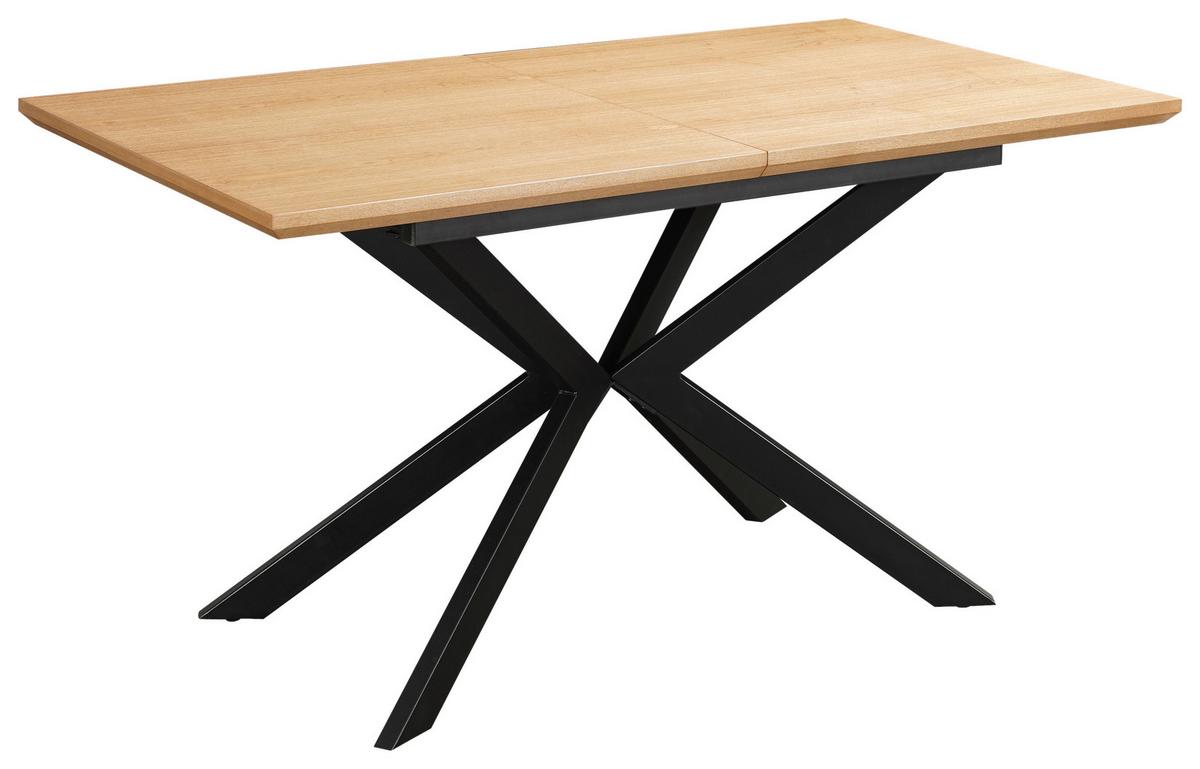 Esstisch Elena - Schwarz/Naturfarben, MODERN, Holzwerkstoff/Metall (140/80/76cm) - MID.YOU