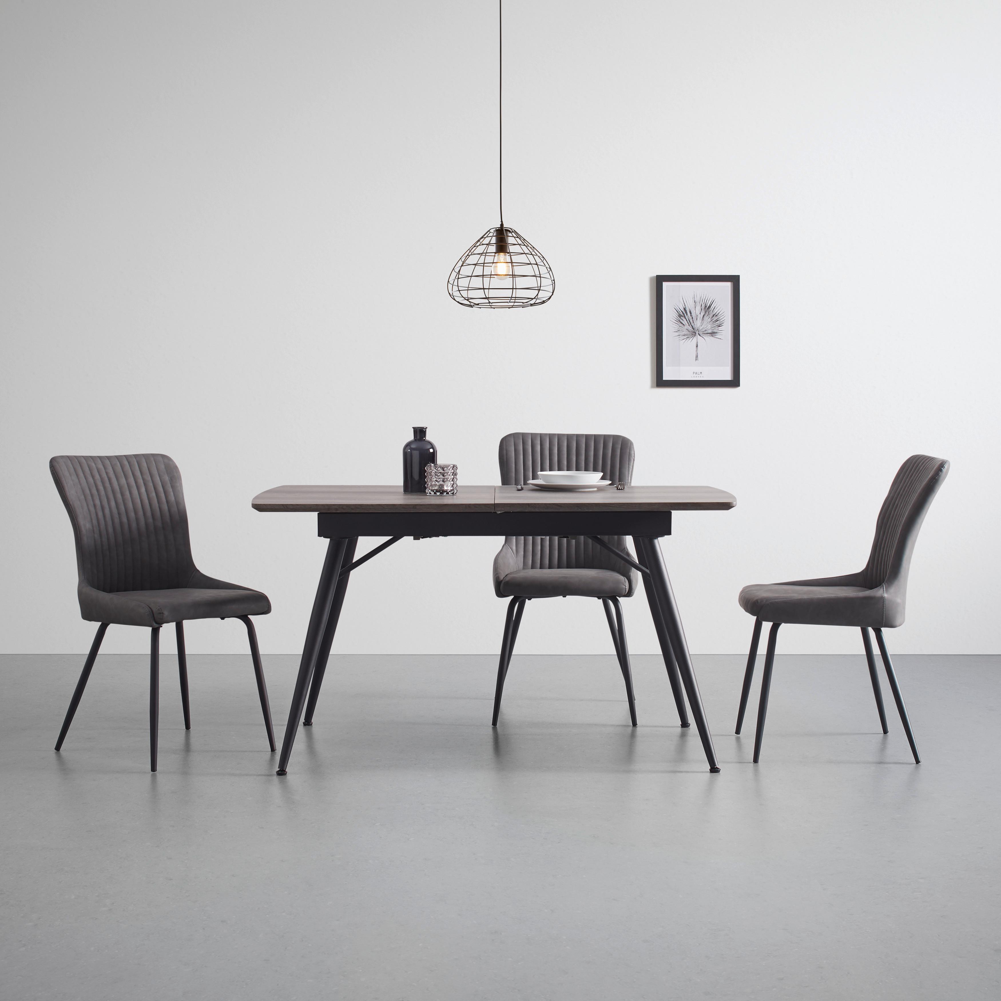 Rozkládací Jídelní Stůl Adriano 140-180cm - černá/barvy ořechu, Moderní, kov (140-180/80/76cm) - Bessagi Home