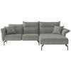 Ecksofa Jakarta - Edelstahlfarben/Grau, Design, Textil (265/185cm) - Livetastic