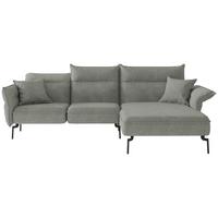 Ecksofa Jakarta - Edelstahlfarben/Grau, Design, Textil (265/185cm) - Livetastic