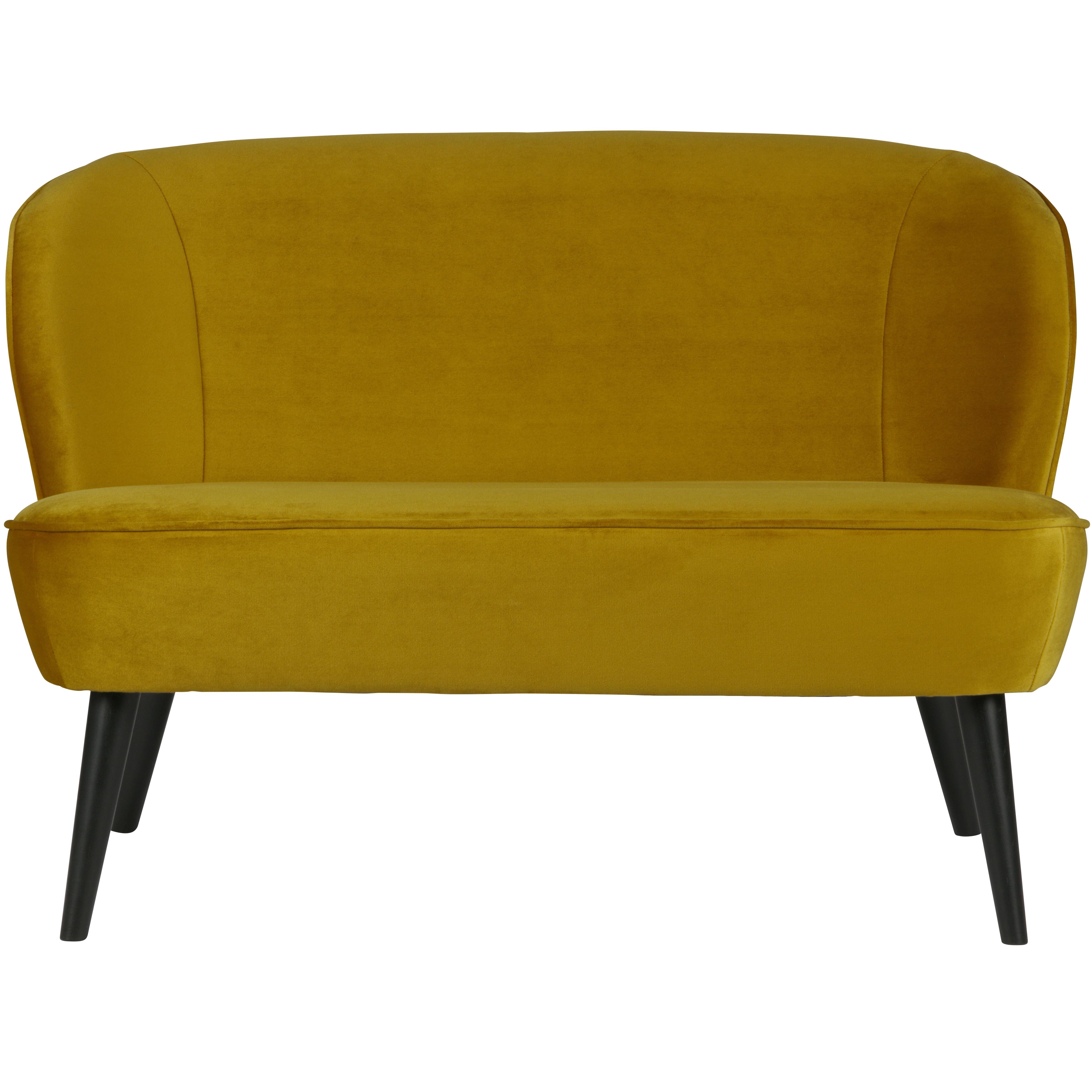 Sofa Sara Gelb B: 110cm - Gelb/Schwarz, Design, Textil (110/73/72cm) - Livetastic