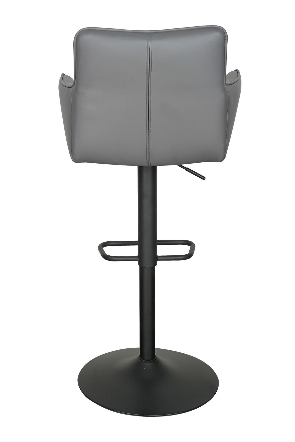Barhocker Braga Grau B: 54,5 cm - Schwarz/Grau, MODERN, Textil/Metall (54,5/91/113/51,5cm) - Livetastic