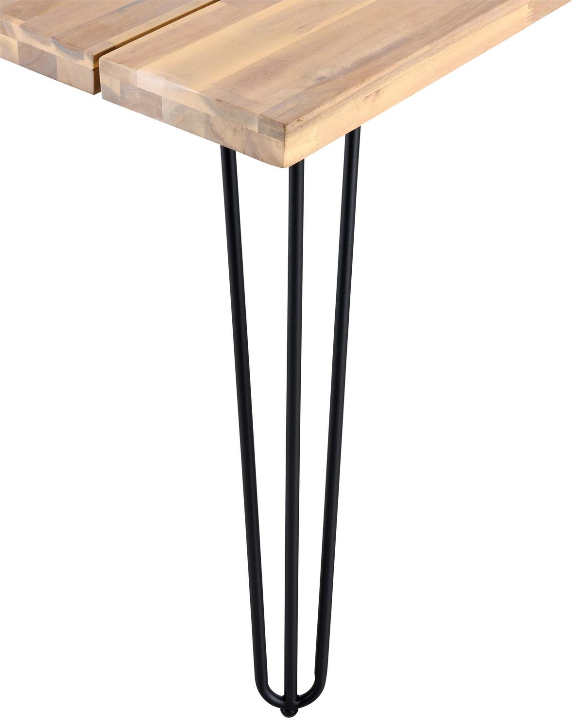 Gartentisch Bergen Aus Akazienholz L: 180 cm - Schwarz/Akaziefarben, MODERN, Holz/Metall (180/75/100cm) - Beldano