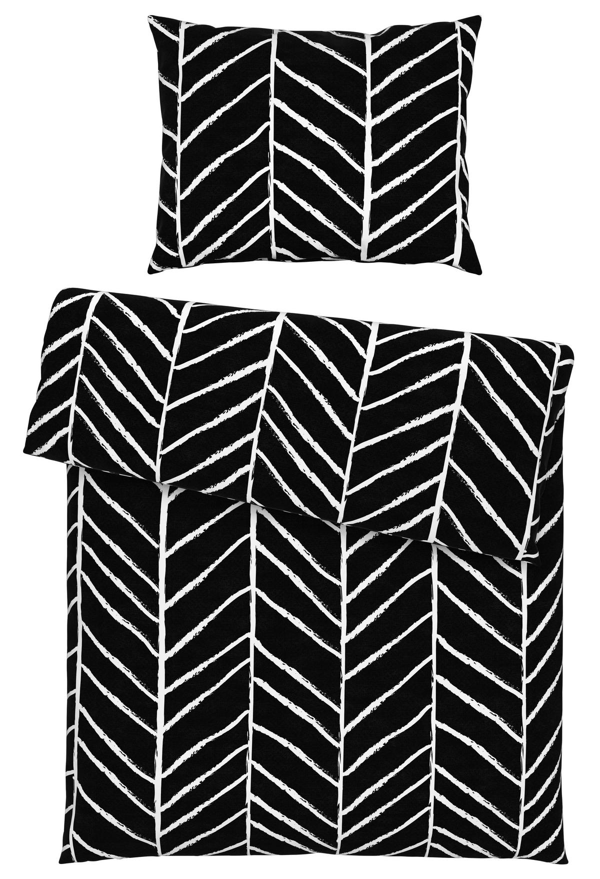 POSTEĽNÁ BIELIZEŇ Marble, 140/200cm, čierna - čierna, Konventionell, textil (140/200cm) - Modern Living