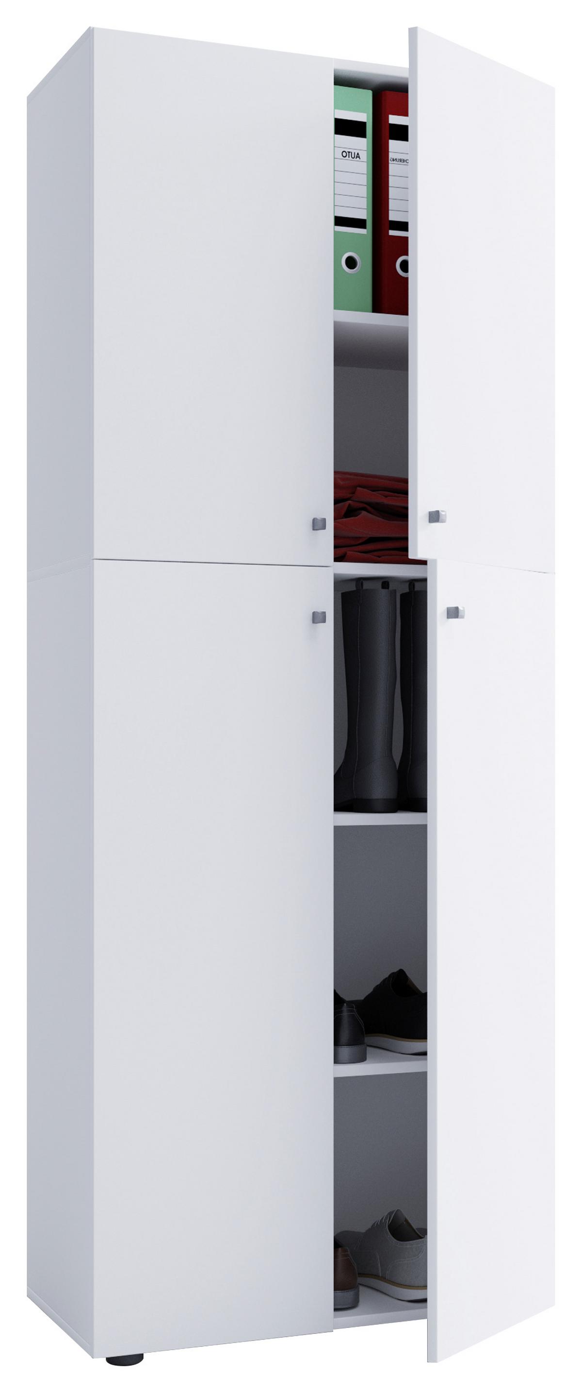Aktenschrank Lona Weiß B 70 cm - Weiß, KONVENTIONELL, Holzwerkstoff/Kunststoff (70/182/37cm) - MID.YOU