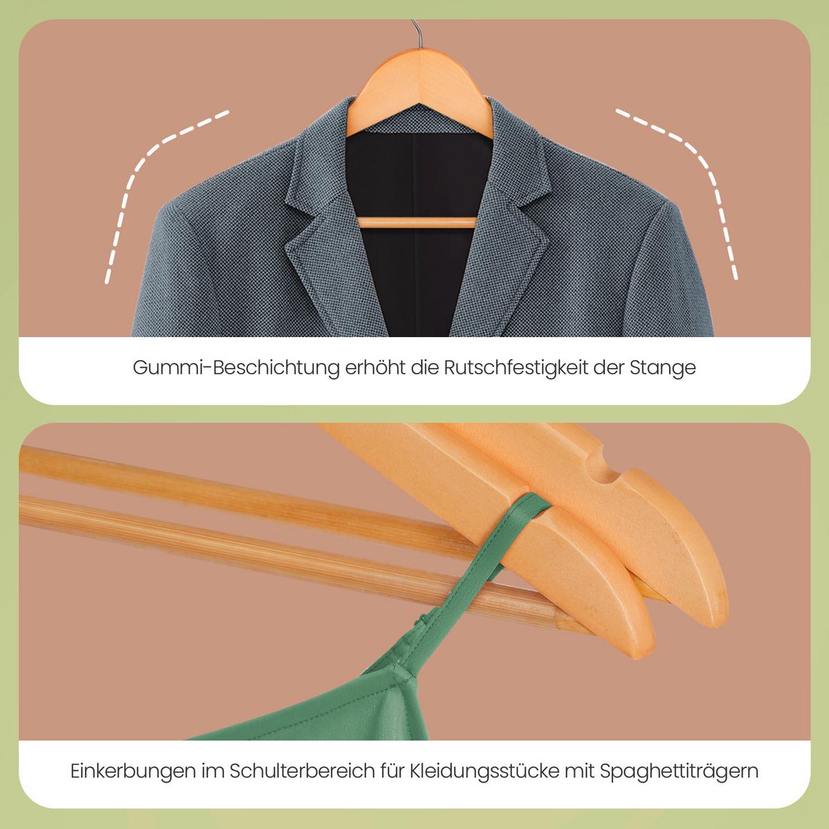 Kleiderbügelset Birkefarben B: 44,5 Cm - Birkefarben, Basics, Holz (44.5/23/1.2cm)