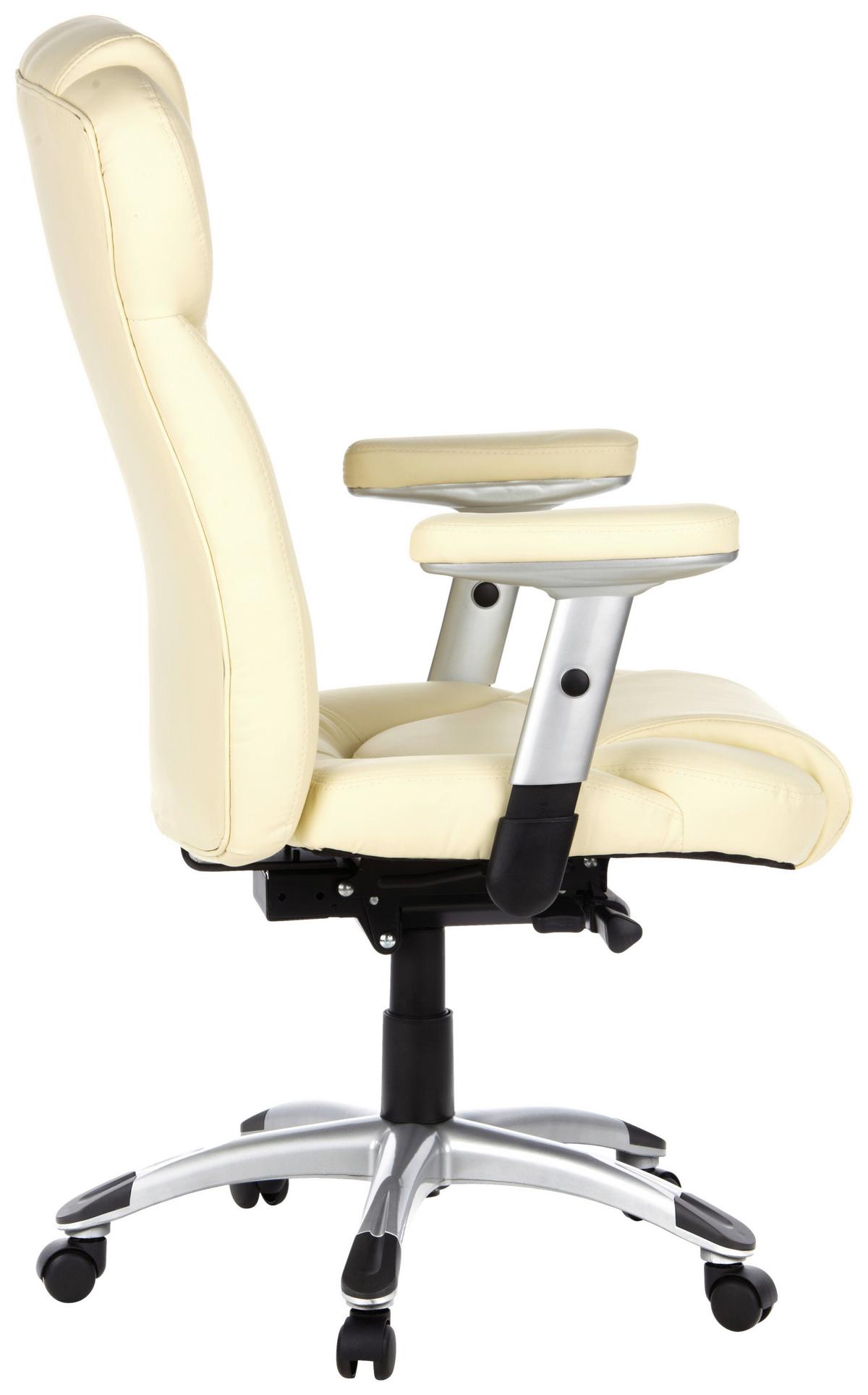 Chefsessel Embassy 200 Cremefarben - Silberfarben/Creme, MODERN, Kunststoff/Textil (63/131/53cm) - MID.YOU