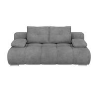 Boxspringsofa mit Bettkasten Webstoff dunkelgrau, B: 206 cm - Chromfarben/Dunkelgrau, Trend, Holzwerkstoff/Textil (206/90/105cm) - Luca Bessoni
