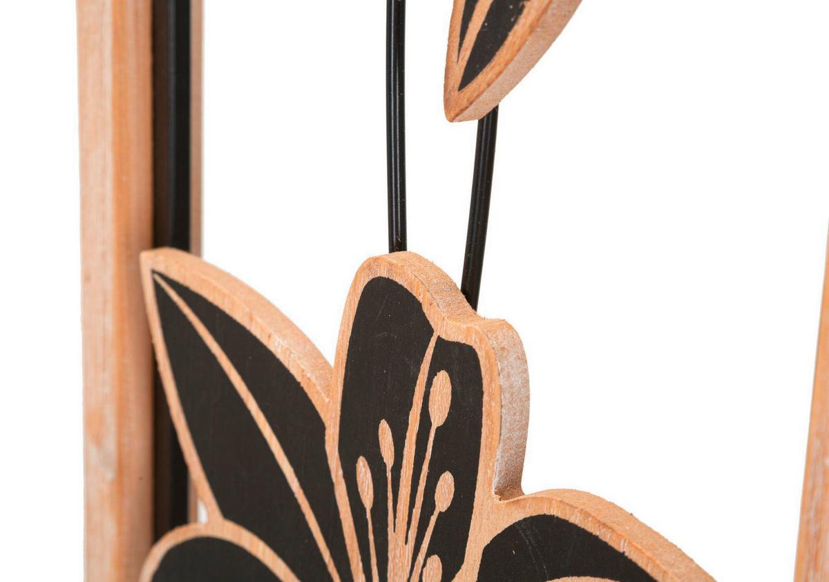Wanddeko Koman Naturfarben, Schwarz B: 26 Cm - Schwarz/Naturfarben, Basics, Holzwerkstoff/Metall (26/60/2.5cm)