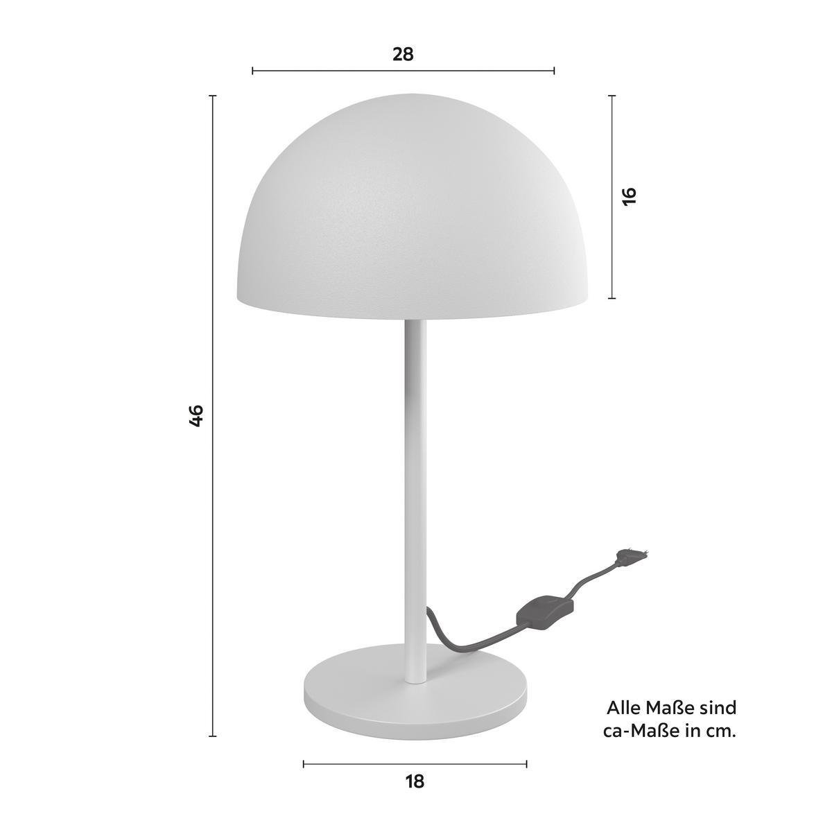 STOLNÍ LAMPA TAILA - šedá/světle šedá, Moderní, kov (28/46/28cm) - Bessagi Home