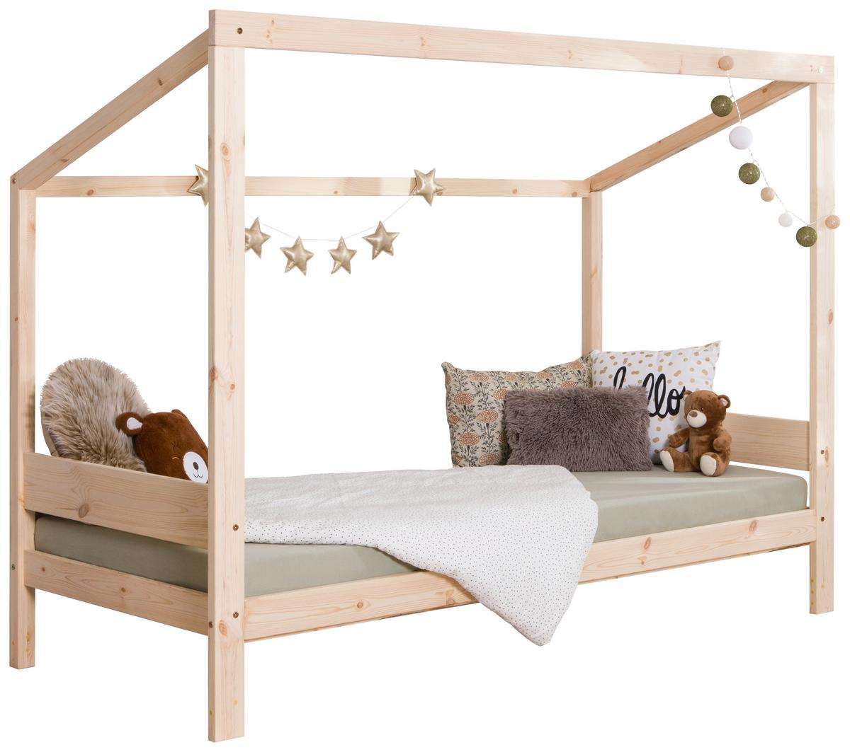 Bodenbett Mit Matratze 90x200 Cm Naturfarben - Naturfarben, MODERN, Holz/Textil (90/200cm) - MID.YOU