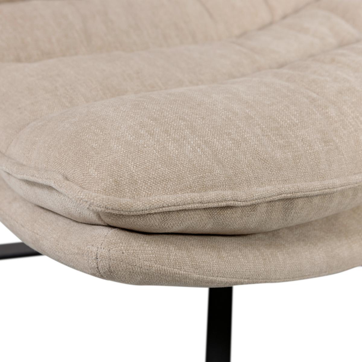 Sesselset Kube Naturfarben B: 77cm - Schwarz/Naturfarben, Design, Textil (77/97/69cm) - Livetastic