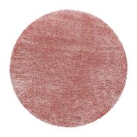 Hochflor Teppich Rosa Naturfaser Brilliant Ø 120 Cm - Rosa, Basics, Textil (120cm)