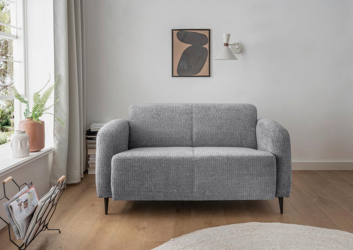 2-Sitzer-Sofa Marone Grau B: 140cm - Schwarz/Grau, MODERN, Textil (140/76/90cm) - Livetastic