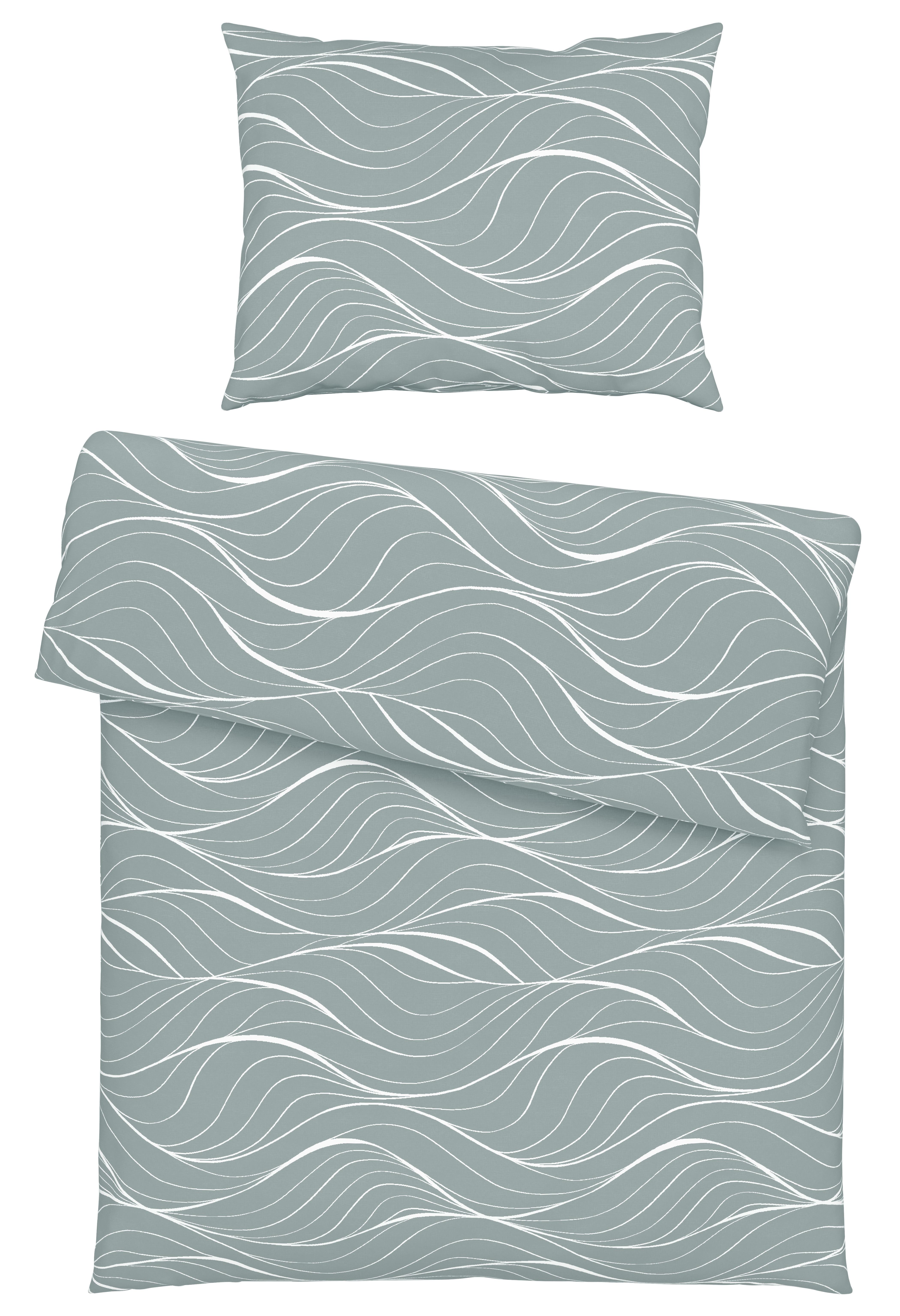 Povlečení Waves, 70/90 140/200cm - světle šedá, textil (140/200cm) - Modern Living