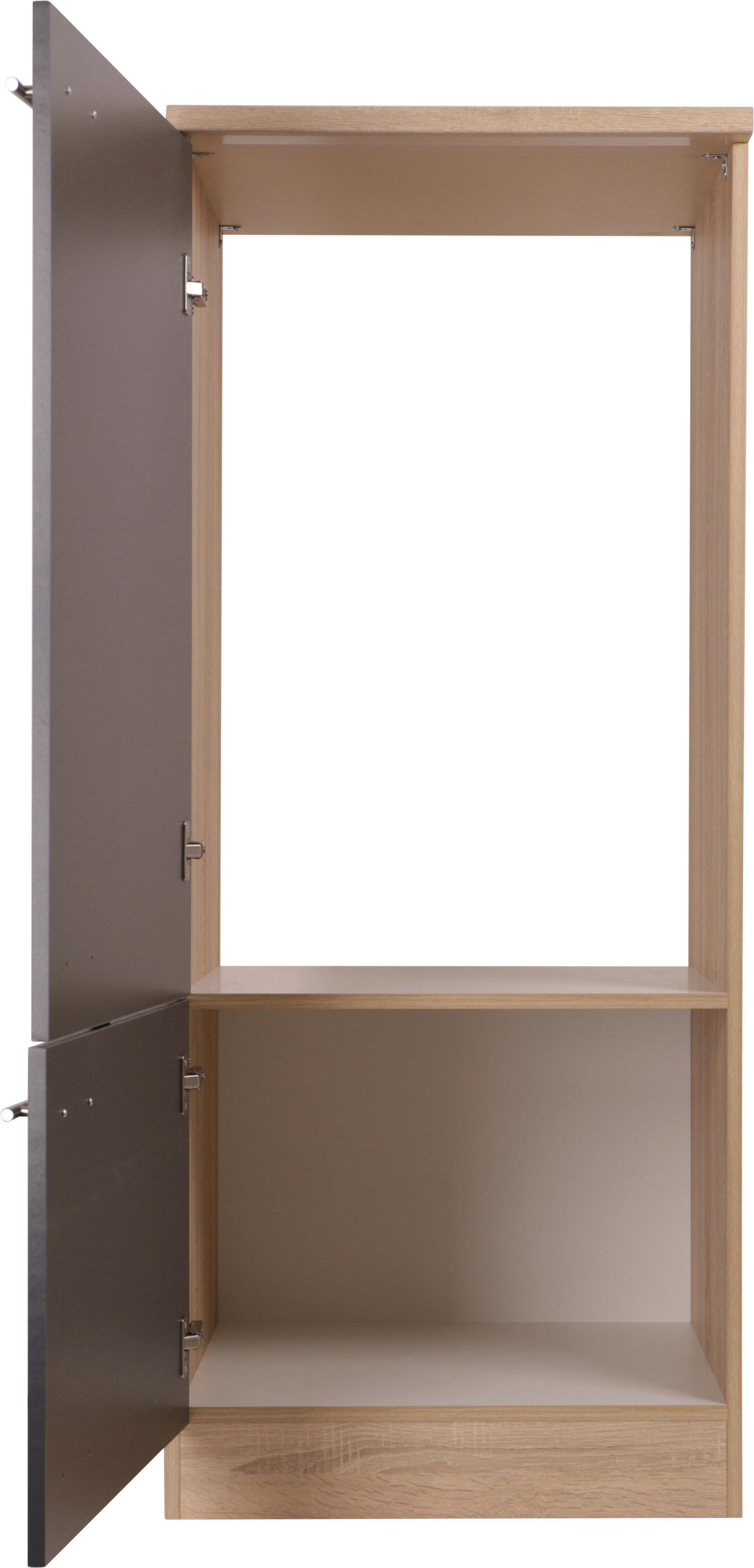 Geräteumbauschrank Merle Grau, Eiche Dekor B:60cm - Eichefarben/Grau, Basics, Holzwerkstoff (60/144,8/60cm) - Respekta