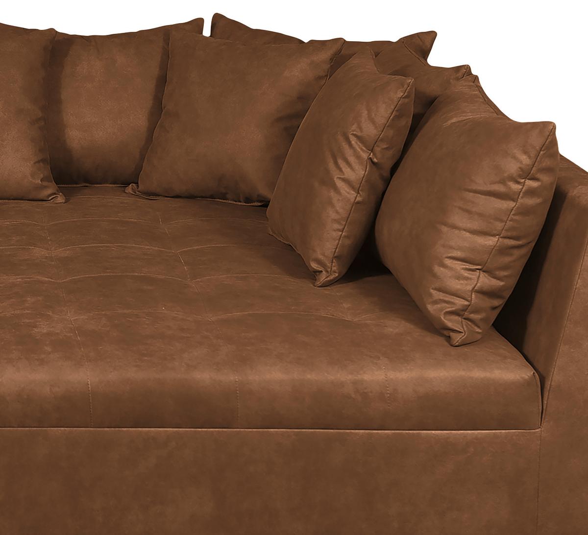 Ecksofa Pruno, Braun S: 247x174 Cm - Schwarz/Braun, Design, Textil (247/174cm) - MID.YOU