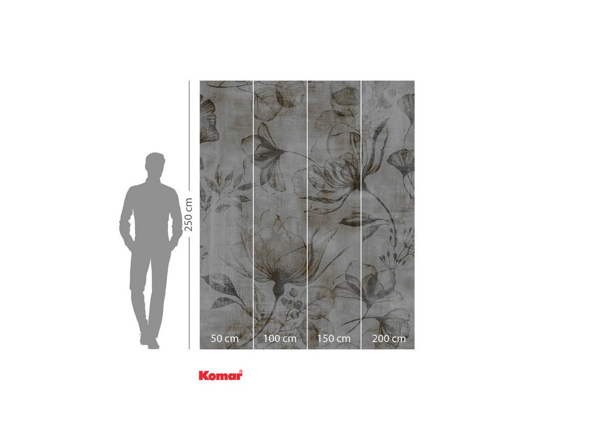 Vliestapete Rustic Roses - Schwarz/Braun, Basics (200/250cm) - Komar