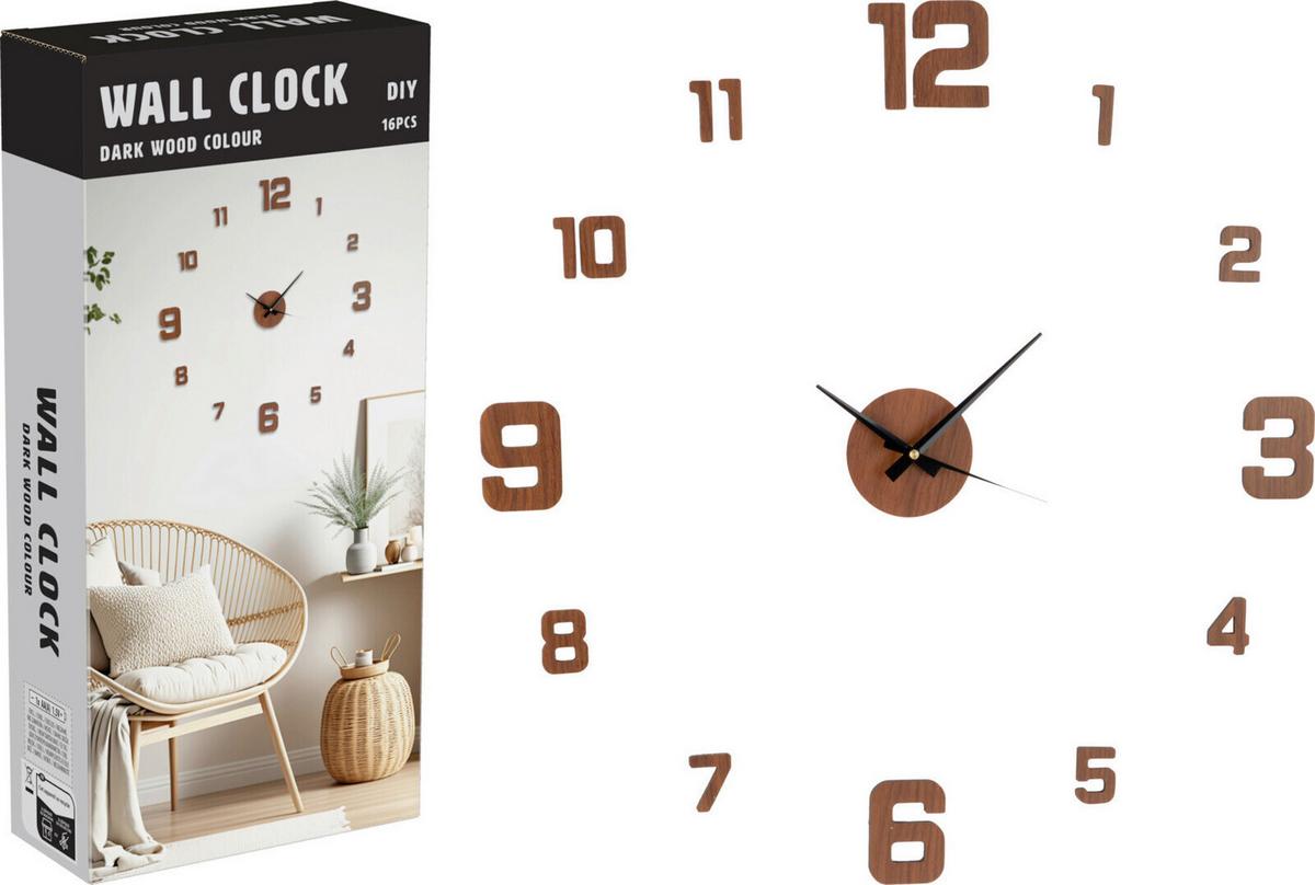 Falióra Falra Ragasztható - barna, Modern, műanyag