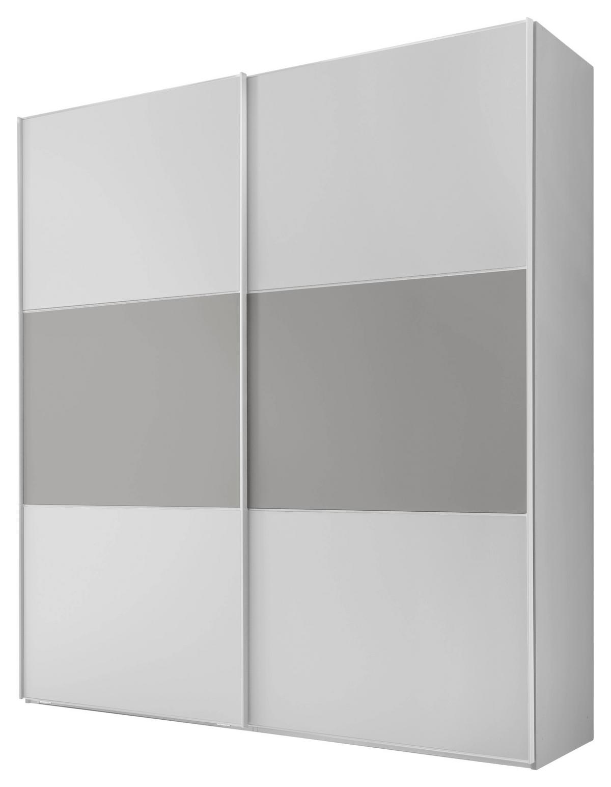 Schwebetürenschrank 188cm Includo, Weiß/grau - Weiß/Grau, MODERN, Holzwerkstoff (188/222/68cm) - MID.YOU