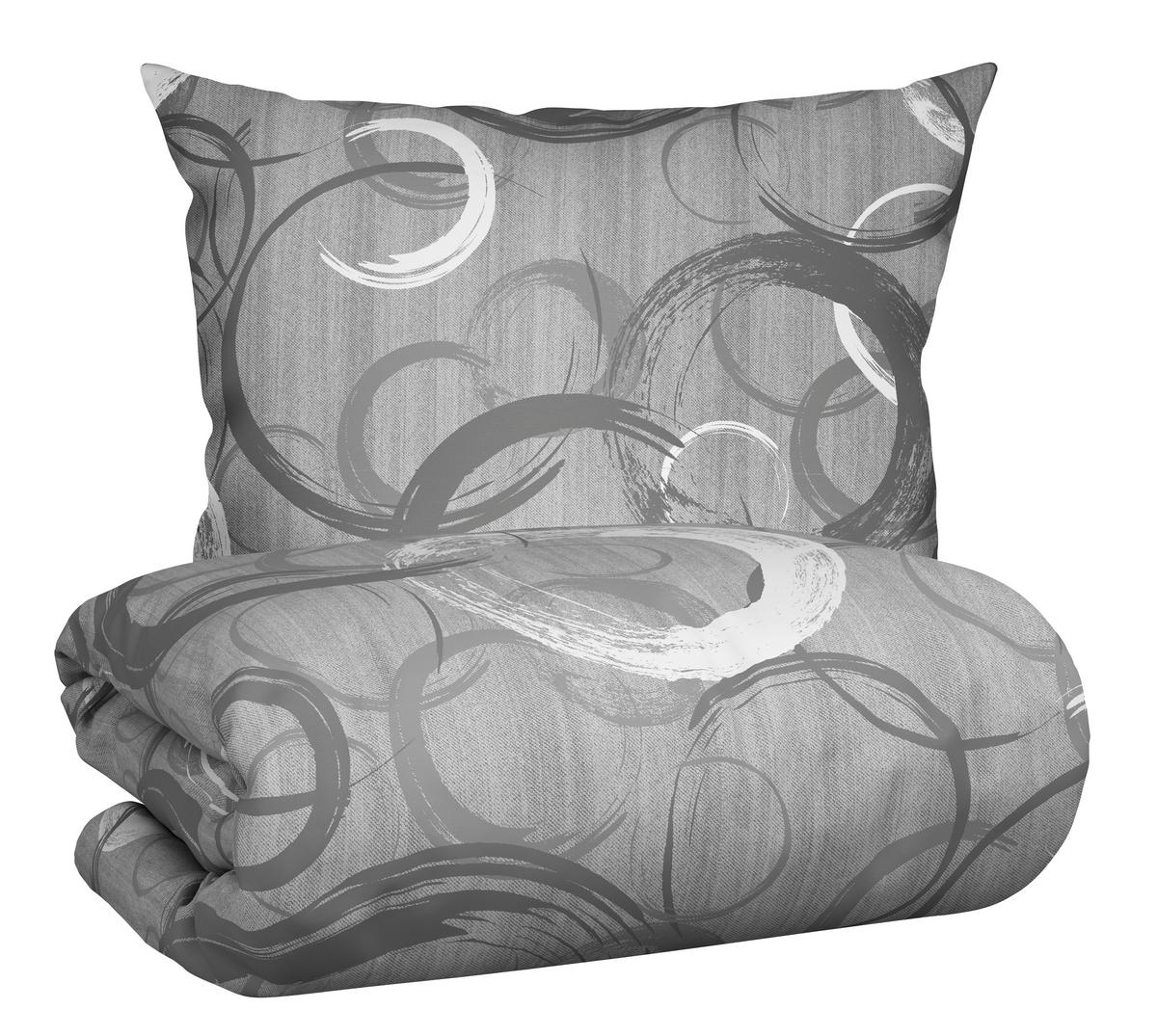POVLEČENÍ NEW CIRCLES - šedá, textil (140/200cm) - Modern Living
