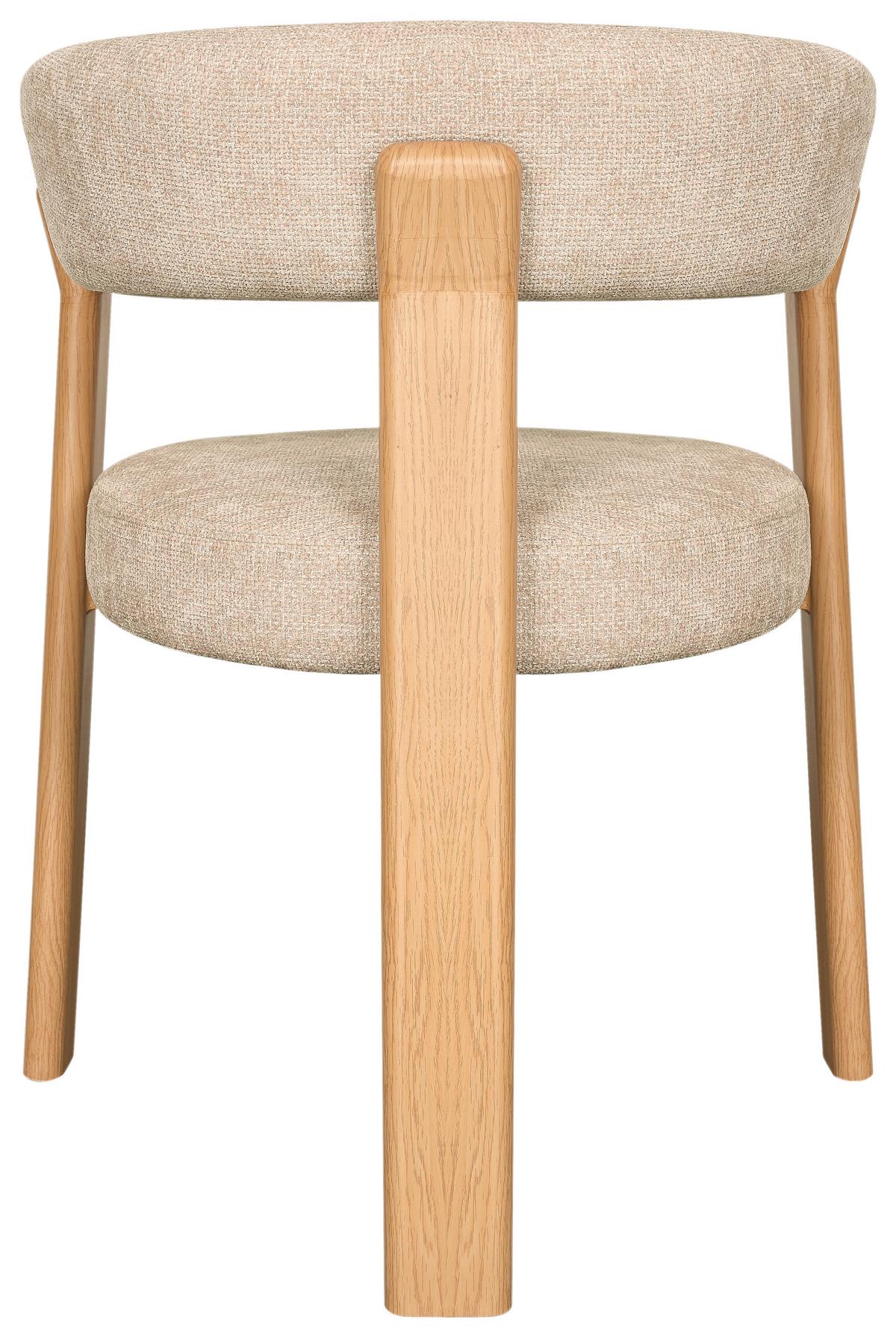 Armlehnstuhl Granada Beige B: 62 cm - Eichefarben/Beige, MODERN, Textil/Metall (62/74/56,5cm) - Livetastic