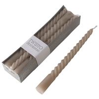 Dlouhá svíčka Twisto, 6ks/bal. - světle šedá, Moderní, parafín/přírodní materiály (2/20cm) - Modern Living