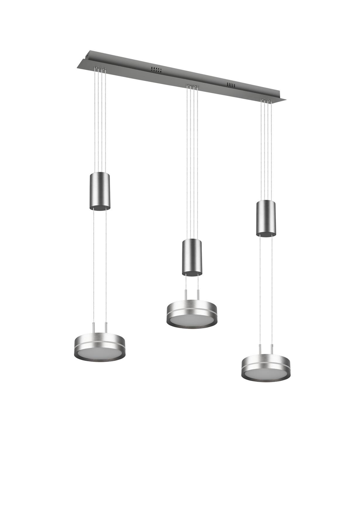 LED-Hängeleuchte Trio H: 150 cm 3-Flammig, dimmbar - Nickelfarben, Basics, Metall (85/150/14cm) - Trio Leuchten