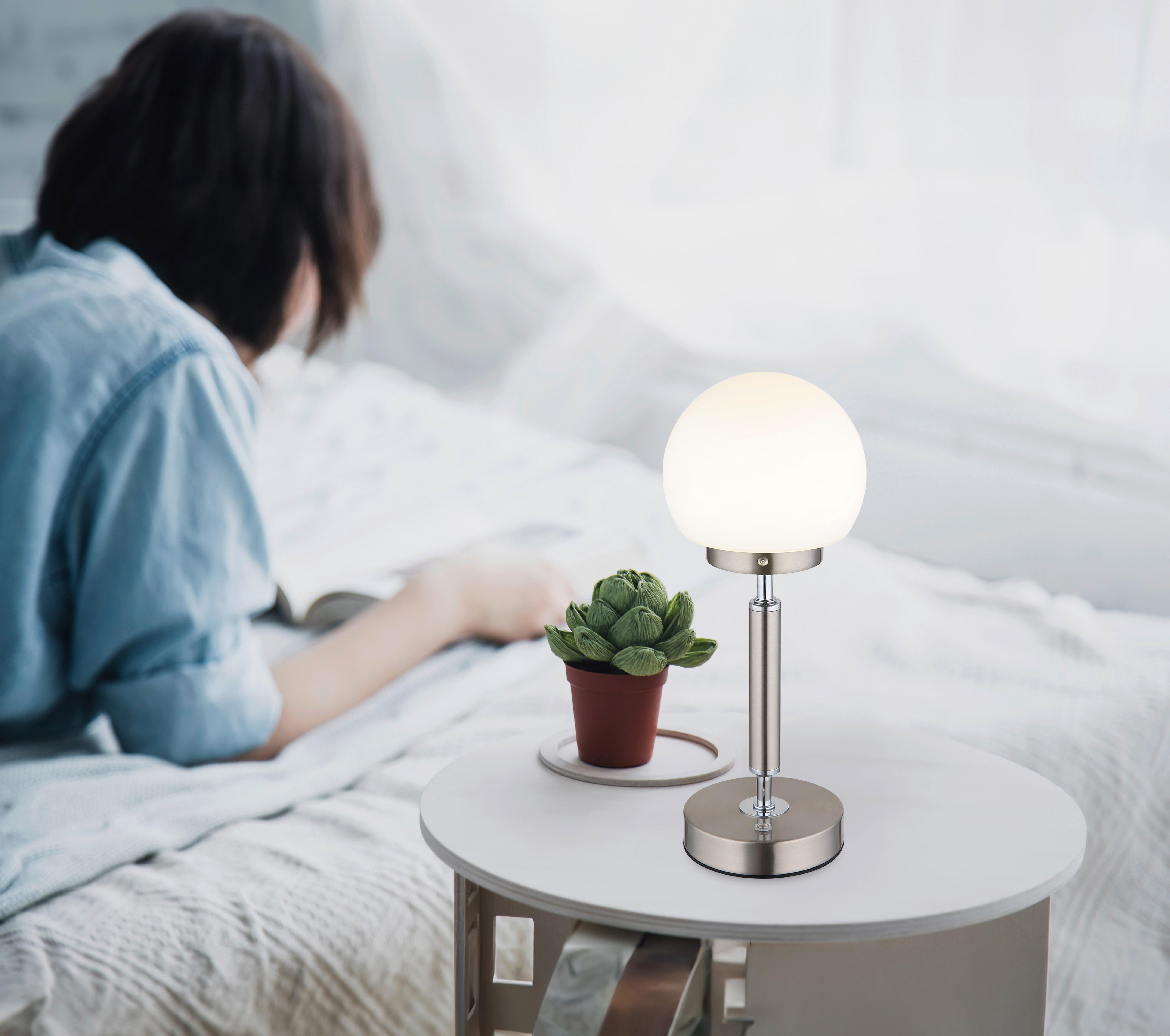 LED-Tischleuchte 21033n - Opal/Weiß, Basics, Glas/Kunststoff (11,5/28,5cm) - Globo