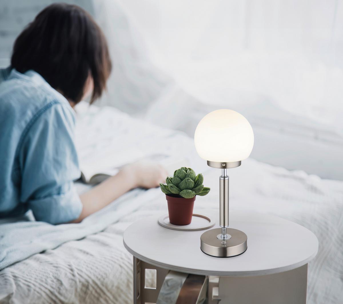 LED-Tischleuchte 21033n - Opal/Weiß, Basics, Glas/Kunststoff (11,5/28,5cm) - Globo