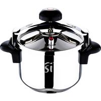 Schnellkochtopf Cordoba 8l Edelstahl/schwarz Mit Deckel - Silberfarben/Schwarz, Basics, Kunststoff/Metall (24cm)