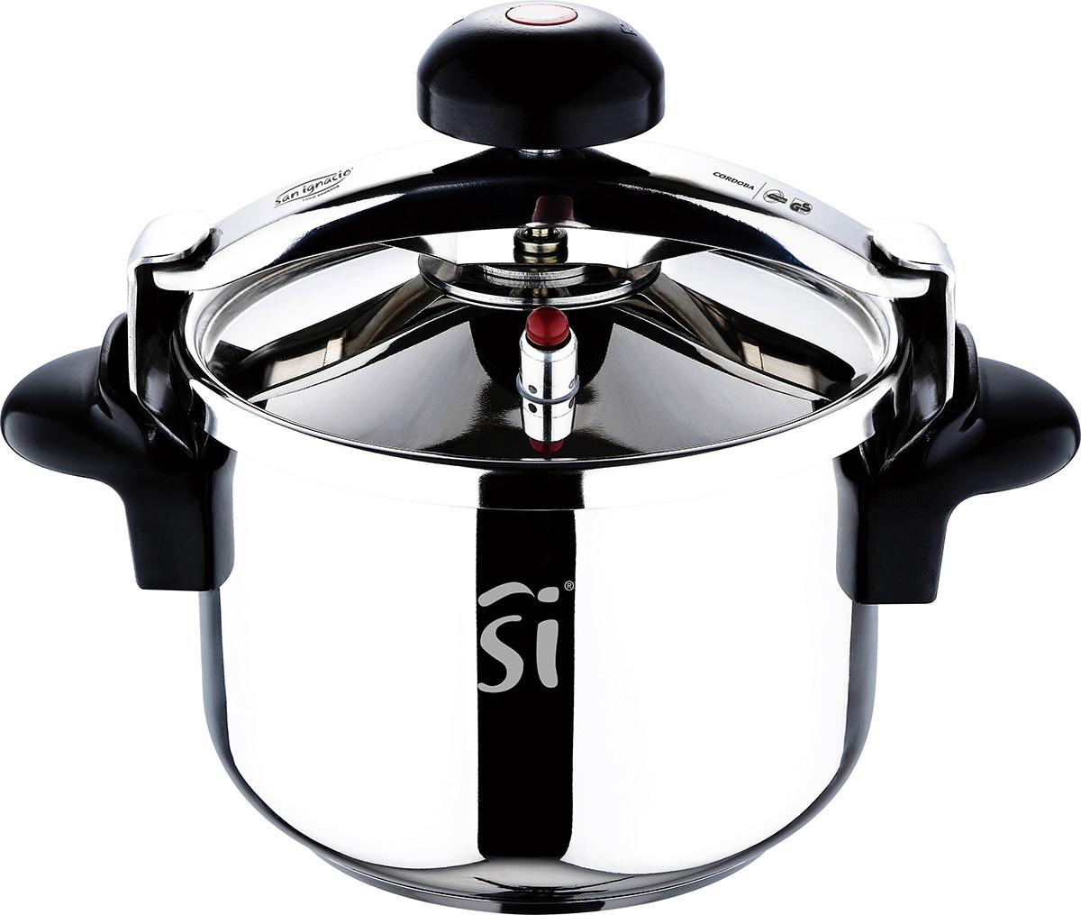 Schnellkochtopf Cordoba 8l Edelstahl/schwarz Mit Deckel - Silberfarben/Schwarz, Basics, Kunststoff/Metall (24cm)