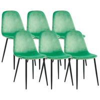 Stuhl-set Fiolo 6er Mintgrün B: 41 Cm - Schwarz/Mintgrün, Design, Holzwerkstoff/Metall (41/85/44cm) - MID.YOU