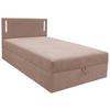 Boxbett Carlos 120 Hellbraun B: 121 cm - Hellbraun/Schwarz, Basics, Holzwerkstoff/Textil (121/110/210cm) - Livetastic